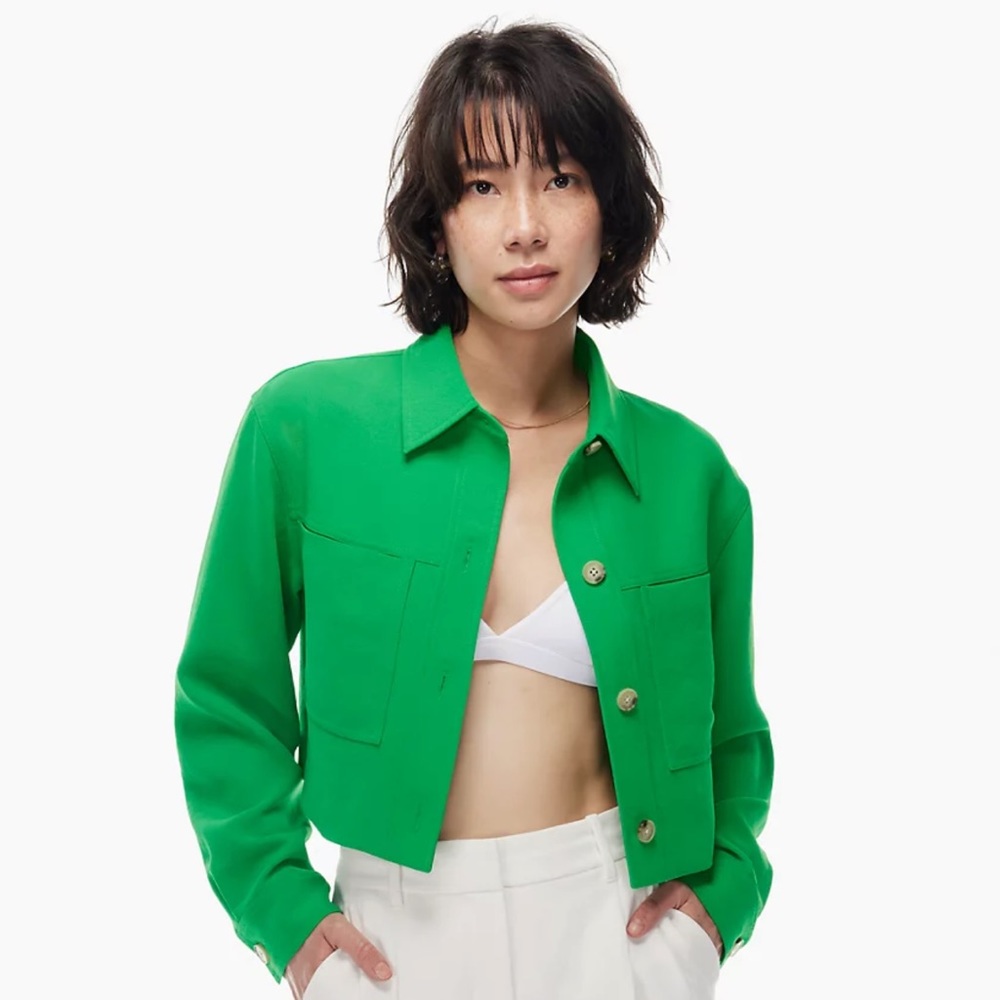 Wilfred Little Cropped Jacket - Gloss Green